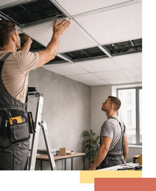 Монтаж потолочной плитки в Кингисеппе качественно и в срок