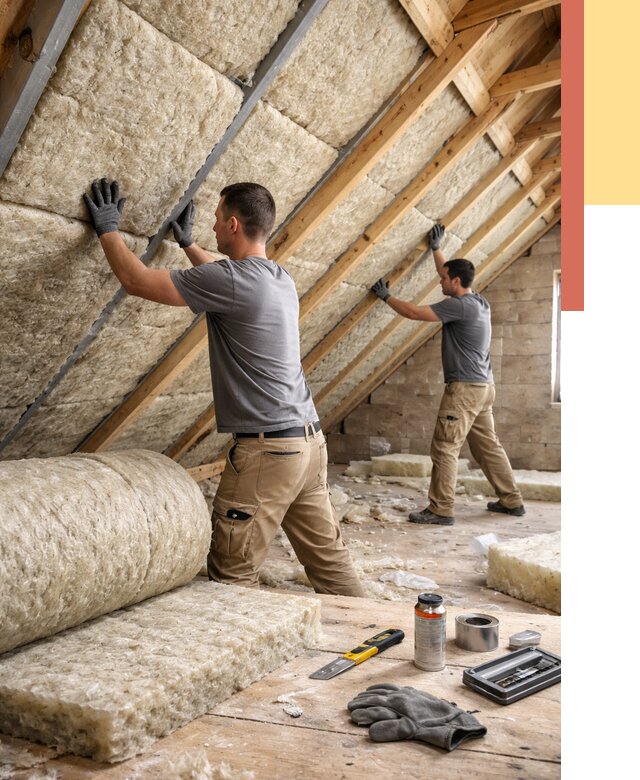 Утепление потолка минватой в Кингисеппе от 1506 руб. — быстро и недорого | ОТДЕЛОЧНИК-Кгп