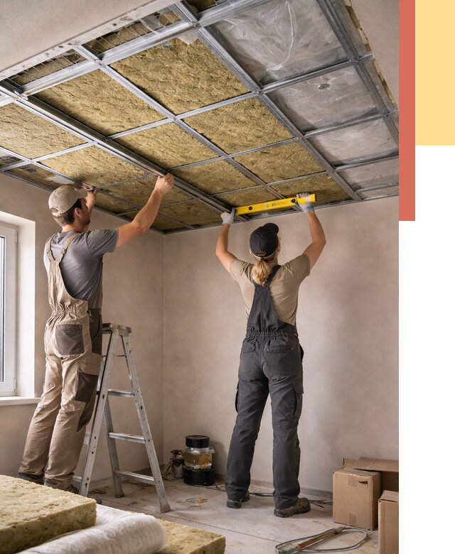 Шумоизоляция потолка в Кингисеппе от 1298 руб. под ключ — услуги ОТДЕЛОЧНИК-Кгп